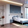 DEGHI Armadio a ponte 293x55 cm bianco e blu con 6 ante e 3 cassetti con soft close - Jennifer
