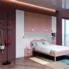 DEGHI Armadio a ponte 293x55 cm bianco e rosa con 6 ante e 3 cassetti con soft close - Jennifer