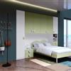 DEGHI Armadio a ponte 293x55 cm bianco e verde con 6 ante e 3 cassetti con soft close - Jennifer