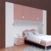 DEGHI Armadio ponte 333x240h cm 6 ante reversibili con soft close bianco e rosa - Jennifer