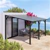 DEGHI Pergola a muro 4x3 m in alluminio antracite con tetto in policarbonato - Shine