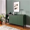 DEGHI Madia 160x80h cm verde con 3 ante e 2 vani a giorno e gambe in metallo nero - Jewel