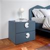DEGHI Comodino 50x44h cm con 2 cassetti soft close blu - Jennifer