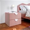 DEGHI Comodino 50x44h cm con 2 cassetti soft close rosa - Jennifer