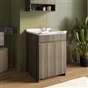 DEGHI Mobile lavatoio 60x60 cm 2 ante rovere trufa con vasca e strofinatoio - Fiona