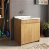 DEGHI Mobile lavatoio 75x60 cm 2 ante rovere marley con vasca - Fiona