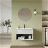 DEGHI Mobile bagno sospeso con cassetto e vano a giorno 80 cm bianco opaco cannettato con lavabo - Mida