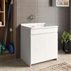 DEGHI Mobile lavatoio 80x50 cm 2 ante bianco frassino con vasca - Fiona