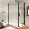 DEGHI Box doccia 140X80 cm lato fisso cannettato con battente e profilo nero 200h - Artego Duo