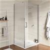 DEGHI Box doccia 80X100 cm lato fisso cannettato con battente e profilo cromo 200h - Artego Duo