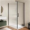 DEGHI Box doccia 120X70 cm lato fisso cannettato con battente e profilo nero 200h - Artego Duo