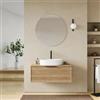 DEGHI Mobile bagno sospeso con cassetto 90 cm rovere acero cannettato con top - Mida