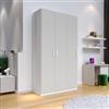 DEGHI Armadio battente 137x240h cm 3 ante reversibili con soft close bianco e gesso - Jennifer