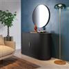 DEGHI Madia 128x77h cm nero cannettato con angoli stondati e 2 ante soft close - Phema