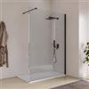 DEGHI Box doccia Walk in 150 cm vetro 8 mm anticalcare trasparente e profilo nero spazzolato 200h - Keep