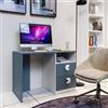 DEGHI Scrivania 110x56 cm blu con 2 cassetti e vano a giorno blu - Jennifer