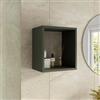 DEGHI Pensile bagno 35 x 35h cm con vano a giorno in legno verde cemento - Cuki