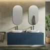 DEGHI Mobile bagno sospeso con ante 160 cm blu oceano cannettato con top - Nerk