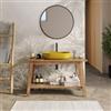 DEGHI Mobile bagno a terra 120 cm con ripiano in legno di acacia - Nara