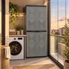 DEGHI Armadio da esterno con 2 ante 64x37x165h cm con portascope in resina grigio e nero - Vilgot