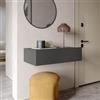 DEGHI Consolle sospesa 80x40 cm antracite con 1 cassetto soft close - Judith