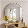DEGHI Specchio rotondo 130 cm con cornice oro spazzolato - Talas