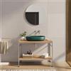 DEGHI Mobile bagno a terra 100 cm portalavabo acciaio inox satinato e rovere - Axis