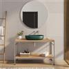 DEGHI Mobile bagno a terra 120 cm portalavabo acciaio inox satinato e rovere con specchio - Axis