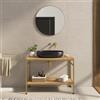 DEGHI Mobile bagno a terra 100 cm portalavabo oro spazzolato e rovere con specchio - Axis