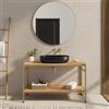 DEGHI Mobile bagno a terra 120 cm portalavabo oro spazzolato e rovere con specchio - Axis
