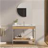 DEGHI Mobile bagno a terra 100 cm acciao inox satinato e rovere con lavabo integrato - Axis