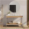 DEGHI Mobile bagno a terra 120 cm acciaio inox satinato e rovere con lavabo integrato e specchio - Axis
