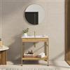 DEGHI Mobile bagno a terra 80 cm oro spazzolato e rovere con lavabo integrato e specchio - Axis