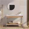 DEGHI Mobile bagno a terra 120 cm acciaio inox satinato e rovere con lavabo integrato sx - Axis
