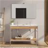 DEGHI Mobile bagno a terra 120 cm champagne e rovere con doppio lavabo integrato - Axis