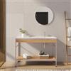 DEGHI Mobile bagno a terra 120 cm champagne e rovere con lavabo integrato dx - Axis