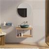 DEGHI Mobile bagno sospeso 80 cm portalavabo champagne e rovere - Axis