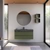 DEGHI Mobile bagno sospeso 120 cm verde nordico cannettato con lavabo alto effetto marmo dolomite striato - Gaia