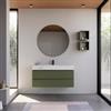 DEGHI Mobile bagno sospeso 120 cm verde nordico cannettato con lavabo alto effetto marmo apuano imperiale - Gaia