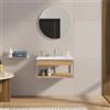 DEGHI Mobile bagno sospeso 80 cm champagne e rovere con lavabo integrato - Axis