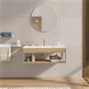 DEGHI Mobile bagno sospeso 100 cm acciao inox satinato e rovere con lavabo integrato - Axis
