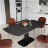 DEGHI Tavolo allungabile 120-180x90 cm meccanismo girevole con top in ceramica nero opaco e base in metallo - Bellim