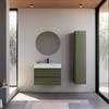 DEGHI Mobile bagno sospeso 80 cm verde nordico cannettato con lavabo alto effetto marmo apuano imperiale - Gaia