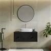DEGHI Mobile bagno portalavabo 90 cm nero opaco con cassetto e specchio - Dunkel