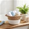 NOBILI Cesto contenitore 20,5x15h cm in rattan e corda bianco
