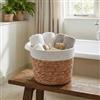 NOBILI Cesto contenitore 22x16h cm in rattan e corda bianco