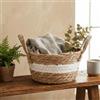 NOBILI Cesto contenitore 19x10h cm in rattan e corda bianco