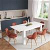 DEGHI Tavolo allungabile 140-190x90 cm bianco opaco - Asher