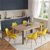 DEGHI Tavolo allungabile 140-190x90 cm effetto rovere - Asher