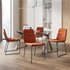 DEGHI Set 4 sedie da ufficio in tessuto terracotta con gambe in metallo nero - Oakley